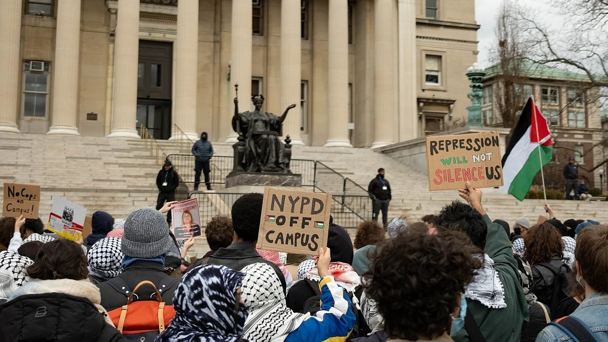 File photo of a protest on Columbia University campus