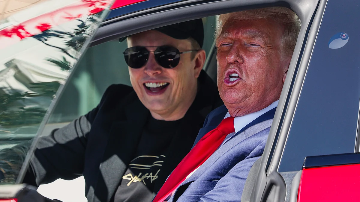 Donald Trump with Elon Musk on 11 March (photo: PTI)