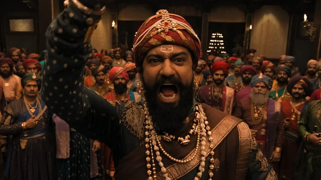 Still from the film 'Chhaava' of Shivaji's battle cry against Mughal emperor Aurangzeb 