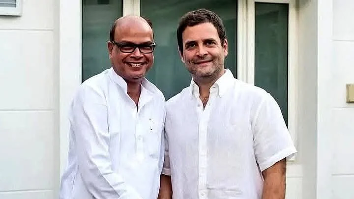BPCC president Rajesh Kumar with Rahul Gandhi (file photo)