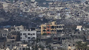 Bombarded Gaza after 18 March 2025 assault by Israel, blowing up the ceasefire (photo: AP/PTI)