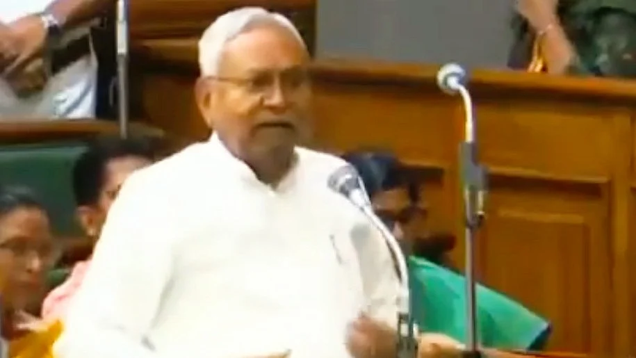 Video screengrab of Nitish Kumar in the assembly