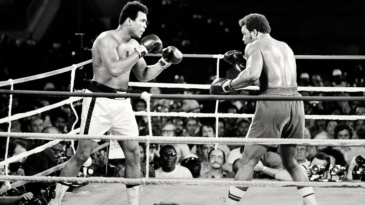 George Foreman (right) and Mohammed Ali (photo: @Ceo_Branding/X)