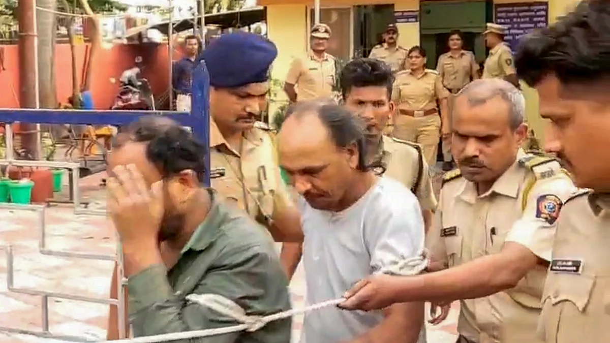 The accused in police custody in Nagpur on 21 March (photo: PTI)