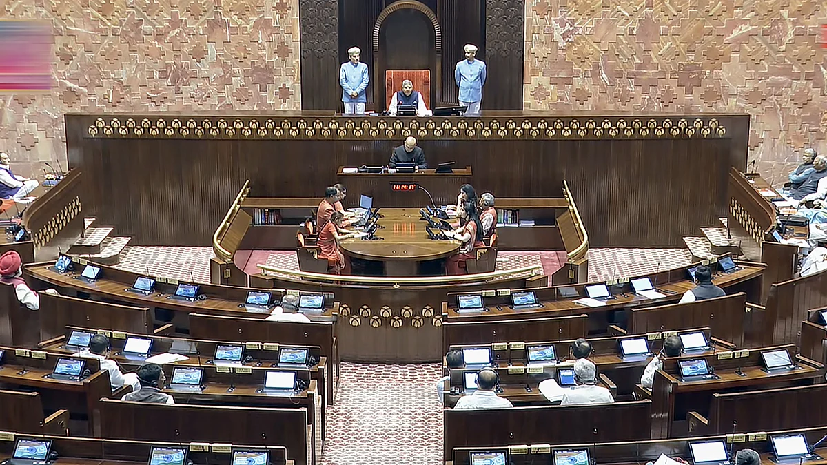 The Budget session in Rajya Sabha on 25 March (photo: PTI)