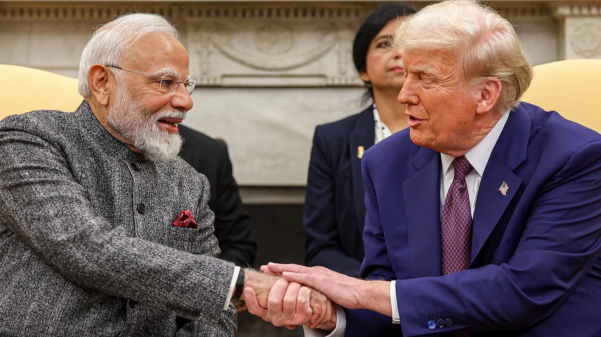 Narendra Modi with Donald Trump at the White House in February (NH file photo)