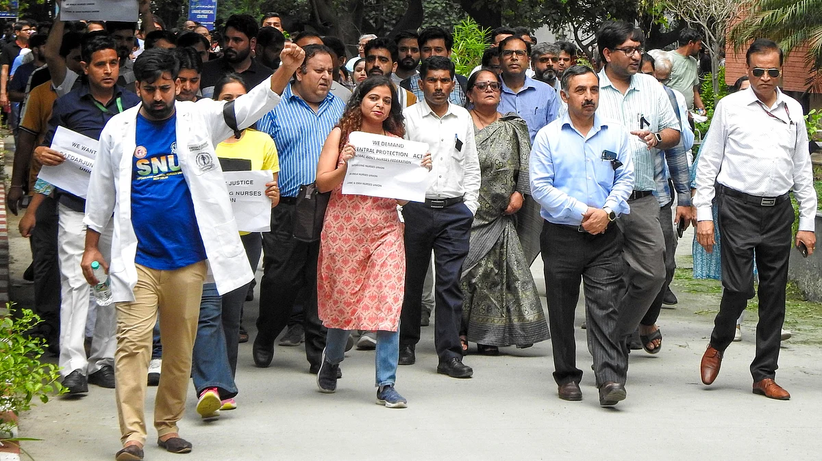 Representative image of doctors' protest (photo: IANS)