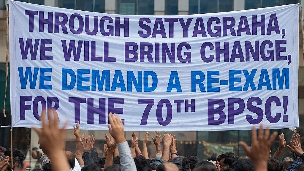 File photo of a BPSC protest rally (photo: @Abhichaubey25/X)