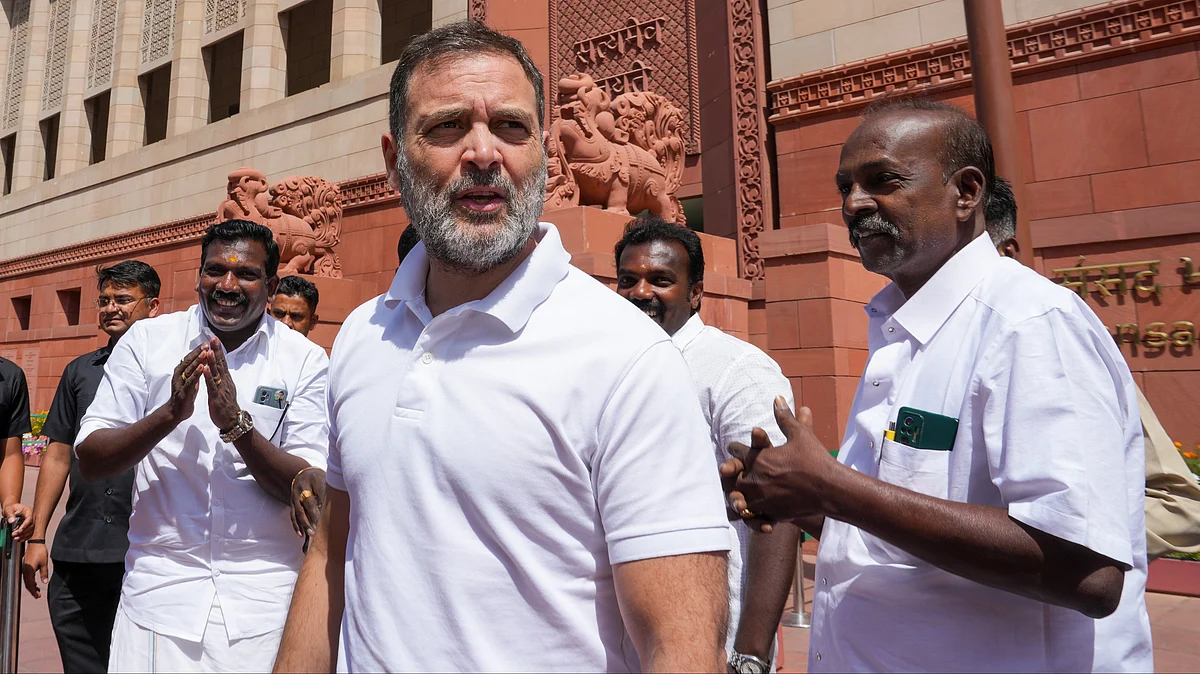 Rahul Gandhi during the budget session in Parliament on 28 March (photo: PTI)
