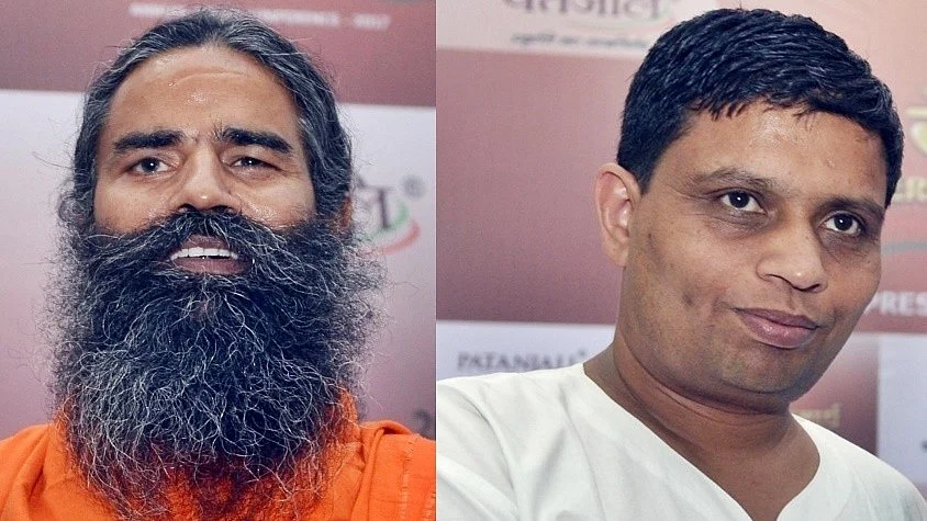 Baba Ramdev (left) and Acharya Balkrishna (right)