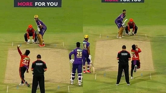 Kamindu Mendis bowls left-arm (left) and switches to right-arm spin on Thursday