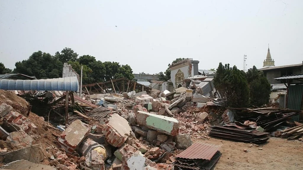 A view of destruction in Myanmar earthquake (photo: IANS)