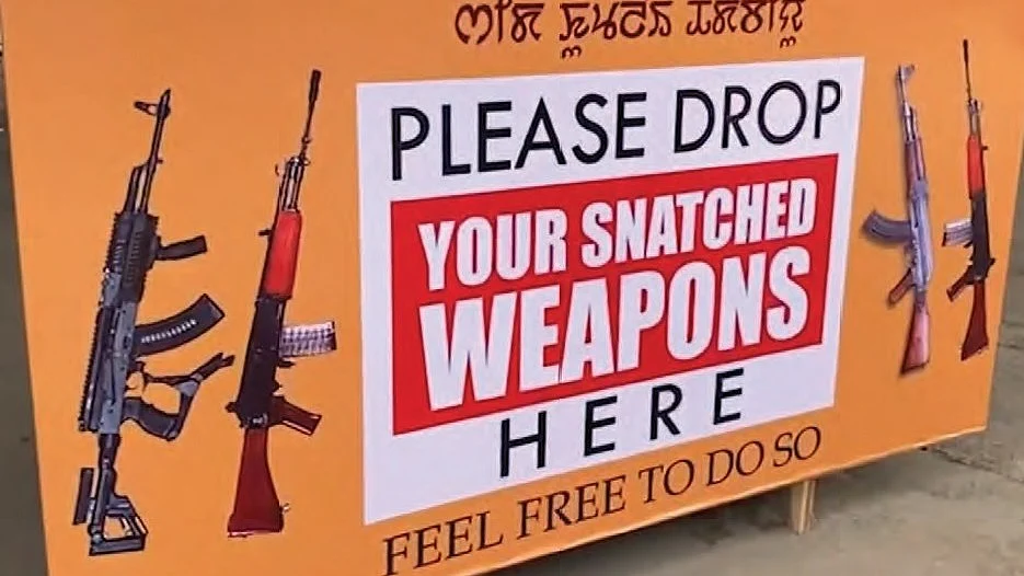 File photo of hoarding put up by police in Manipur (NH file photo) 