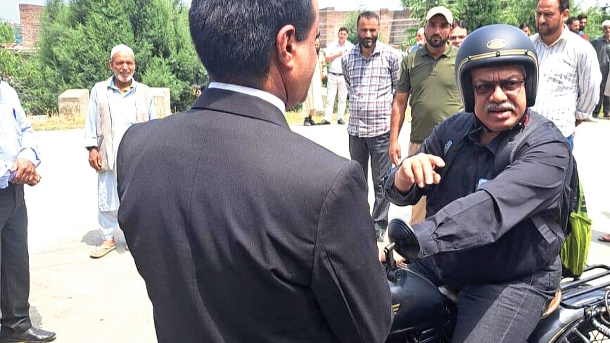 Justice Atul Sreedharan during a visit to Budgam district court in 2024