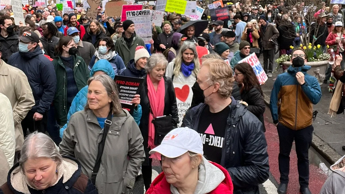 'Hands Off!' protest march in New York 