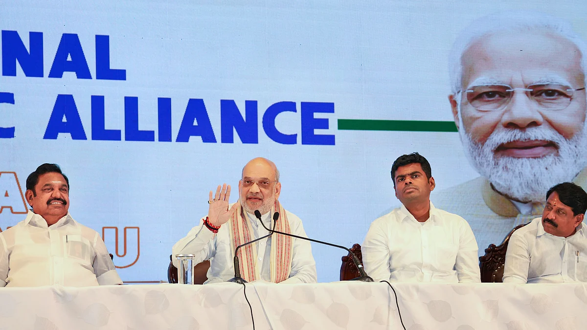 Union home minister Amit Shah announces BJP–AIADMK alliance for the Tamil Nadu polls