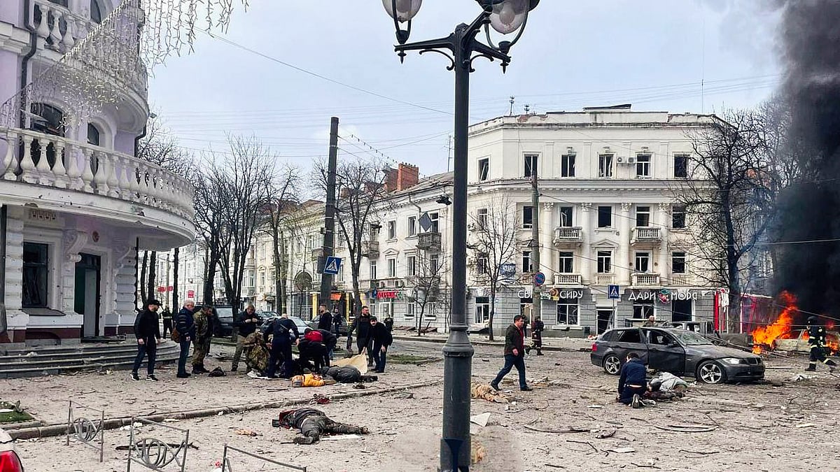 Aftermath of the Russian strike on Sumy (photo: AP/PTI)