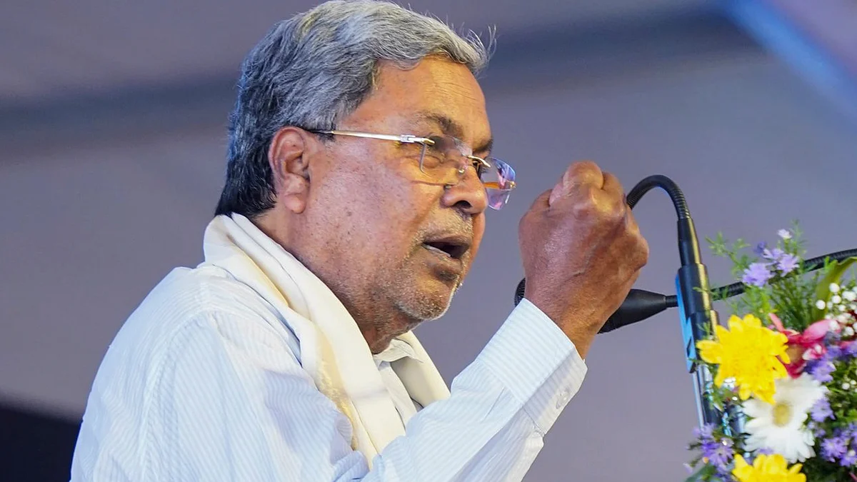 CM Siddaramaiah in Kalaburagi, Karnataka on 16 April (photo: PTI)