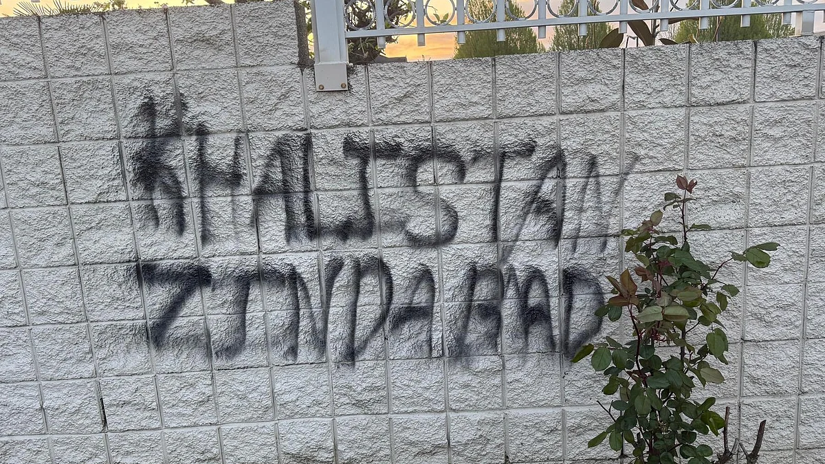 The pro-Khalistan graffiti on the Gurudwara