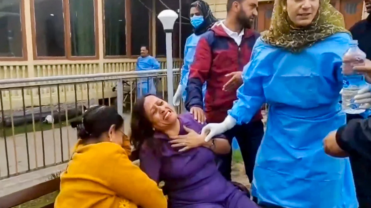 A tourist injured in the attack in Pahalgam (photo: PTI)