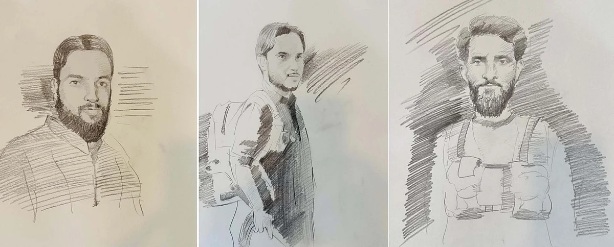 Sketches of three suspects released by authorities