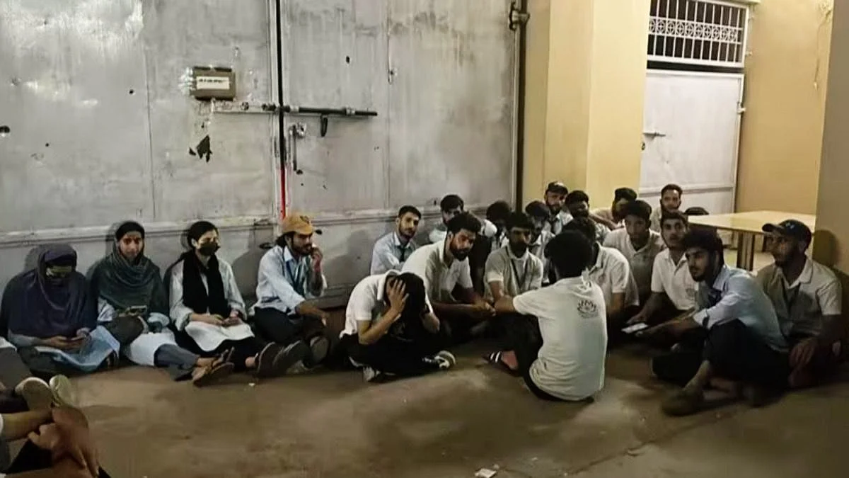 Kashmiri students pushed out of hostels spend the night huddled together