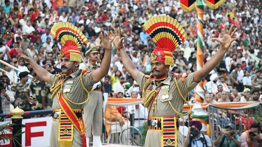 File photo of the ritual display at Wagah-Attari