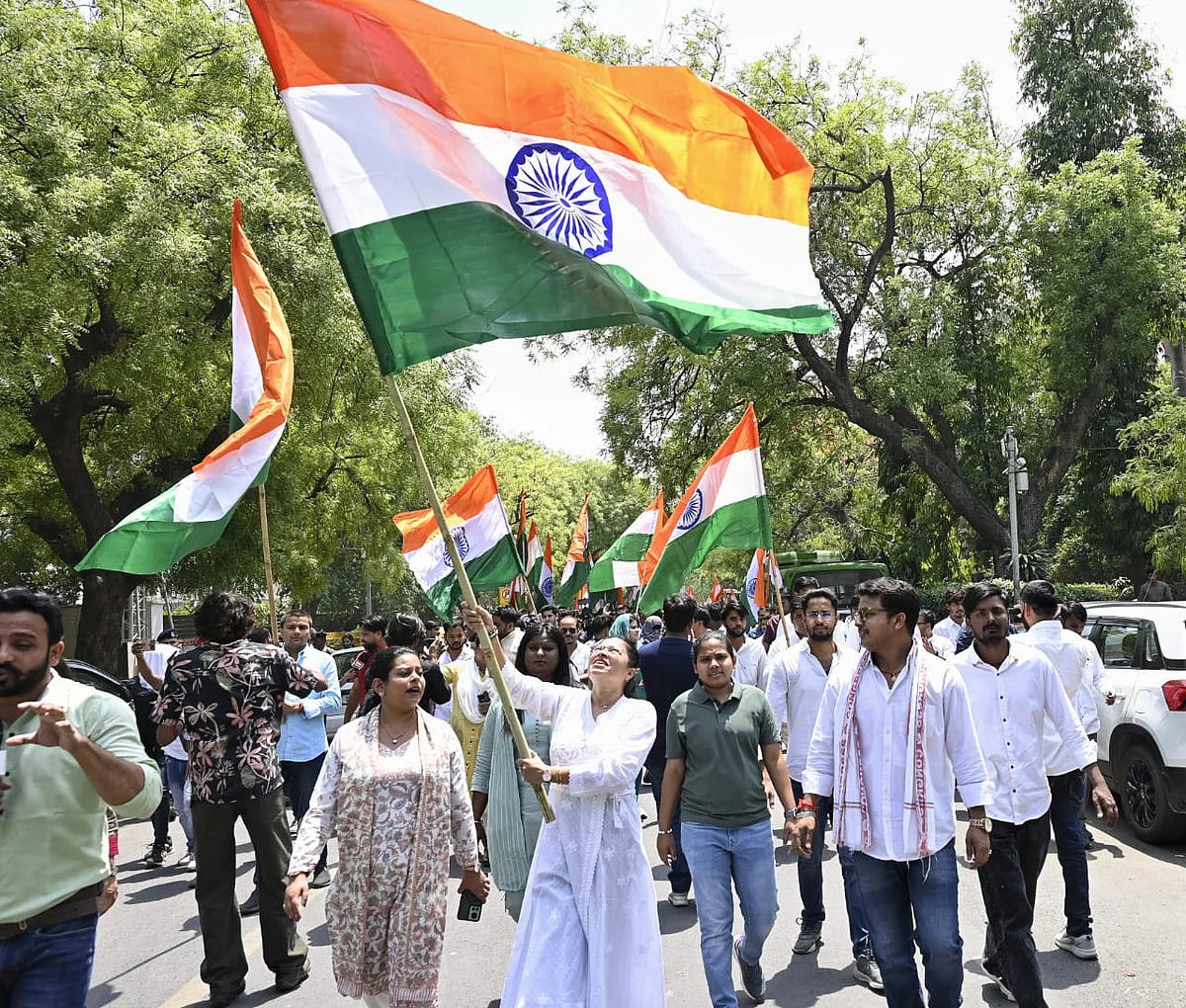 IYC flag march in Delhi (photo: Vipin/National Herald)