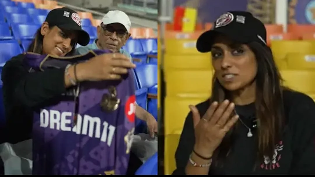 Isha Guha with father Barun Guha at the Eden Gardens
