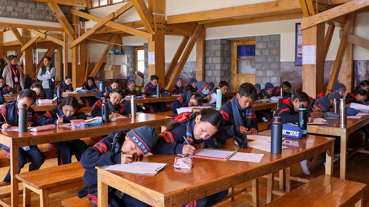 Students at Ladakh's Druk Padma Karpo School (photo: PTI)