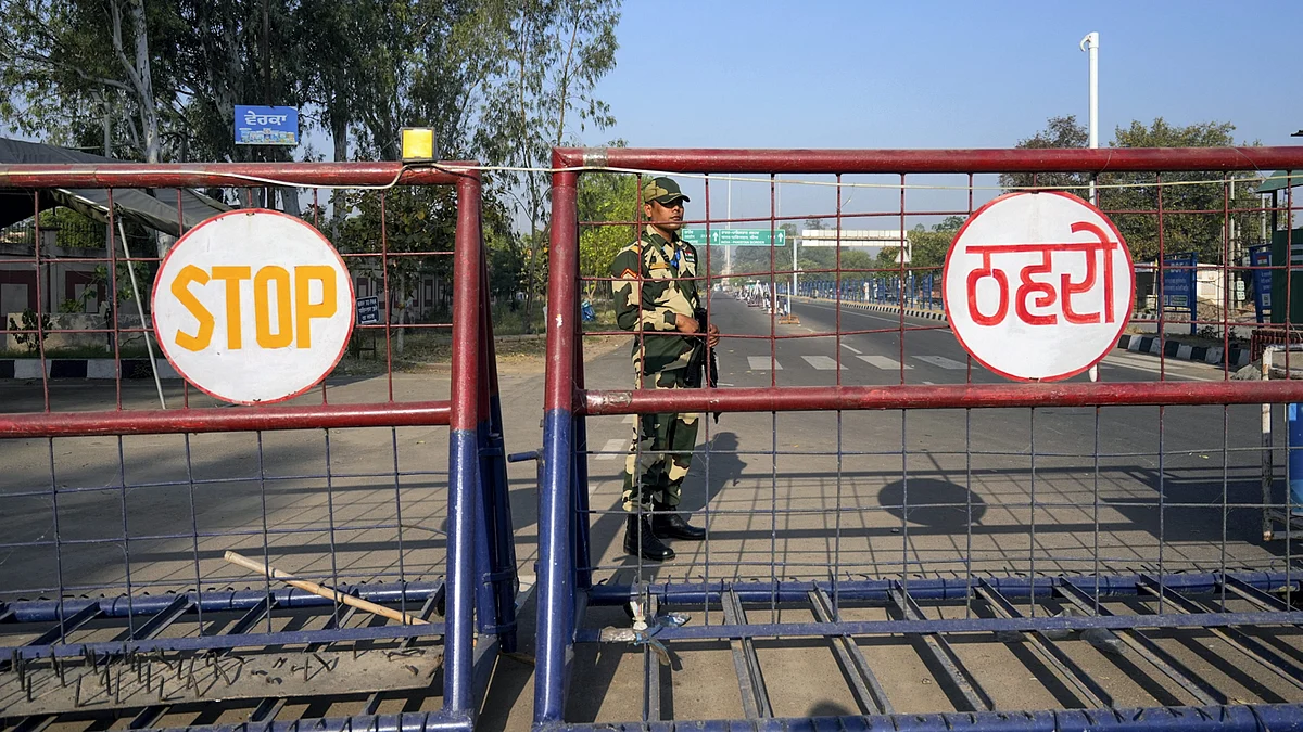 Security at Attari-Wagah border near Amritsar on 28 April (photo: PTI)