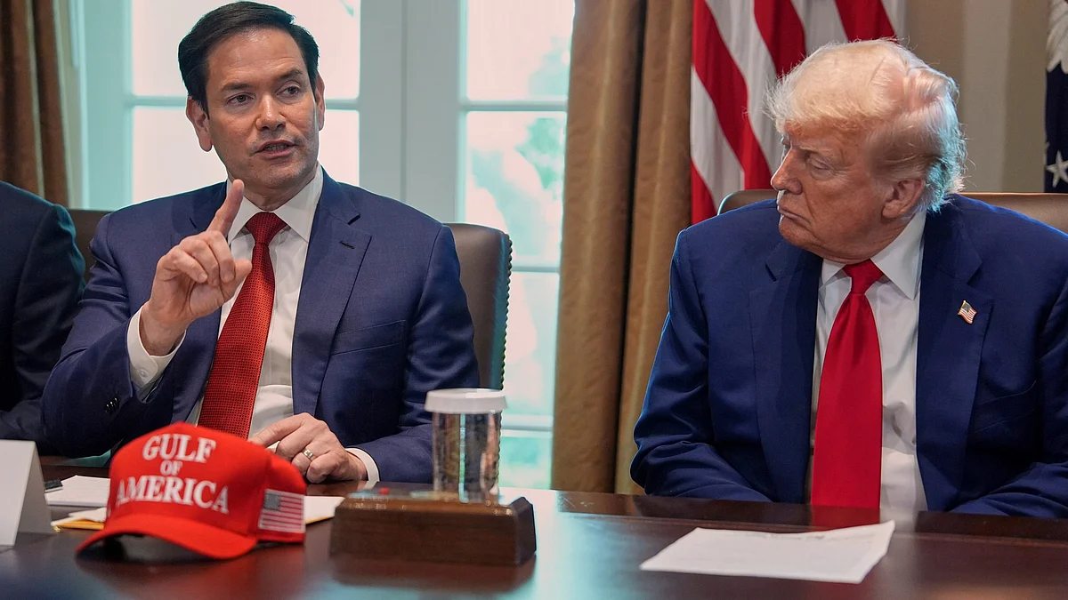 Marco Rubio speaks during a cabinet meeting at White House on 30 April (photo: AP/PTI)