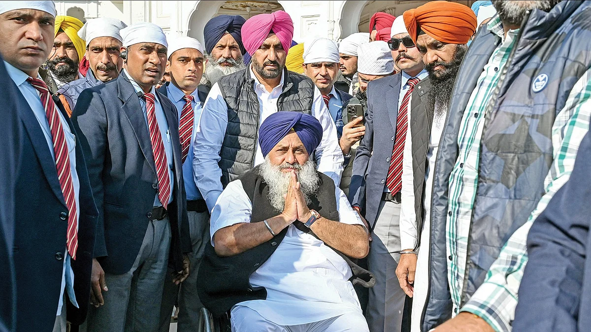 SAD president and former Punjab deputy CM Sukhbir Singh Badal at the Golden Temple