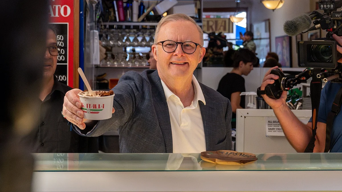 Australia’s PM Anthony Albanese celebrates after his victory (photo: @AlboMP/X)