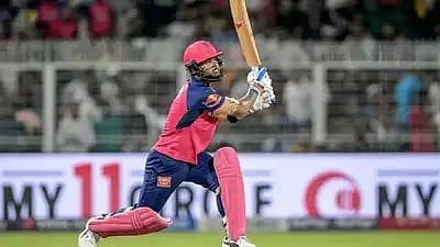 Riyan Parag during his six-hitting spree at the Eden