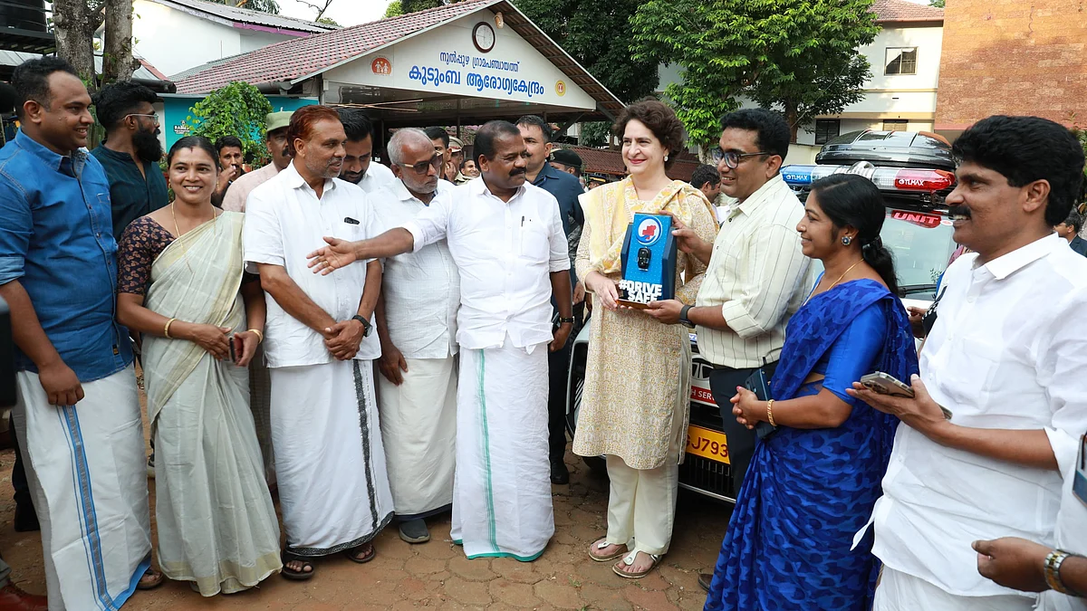 Priyanka Gandhi Vadra launches Mobile Dispensary Vehicle in Wayanad (photo: @INCIndia/X)