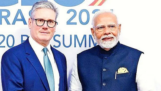 Keir Starmer and Narendra Modi (file photo)