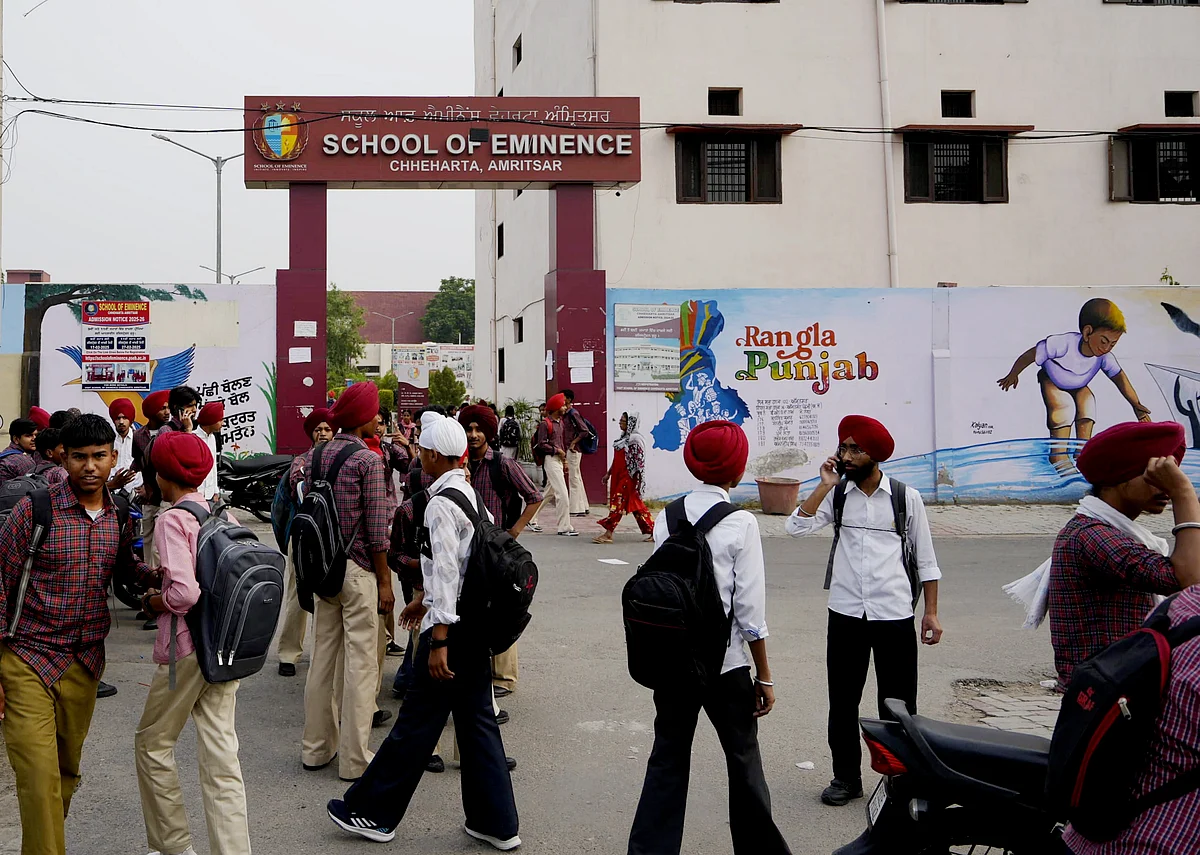 Students leave after their school was declared closed, in Amritsar (photo: PTI)