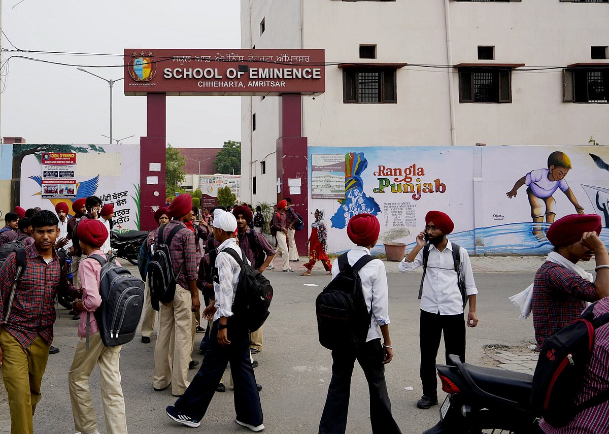 Students leave after their school was declared closed, in Amritsar (photo: PTI)
