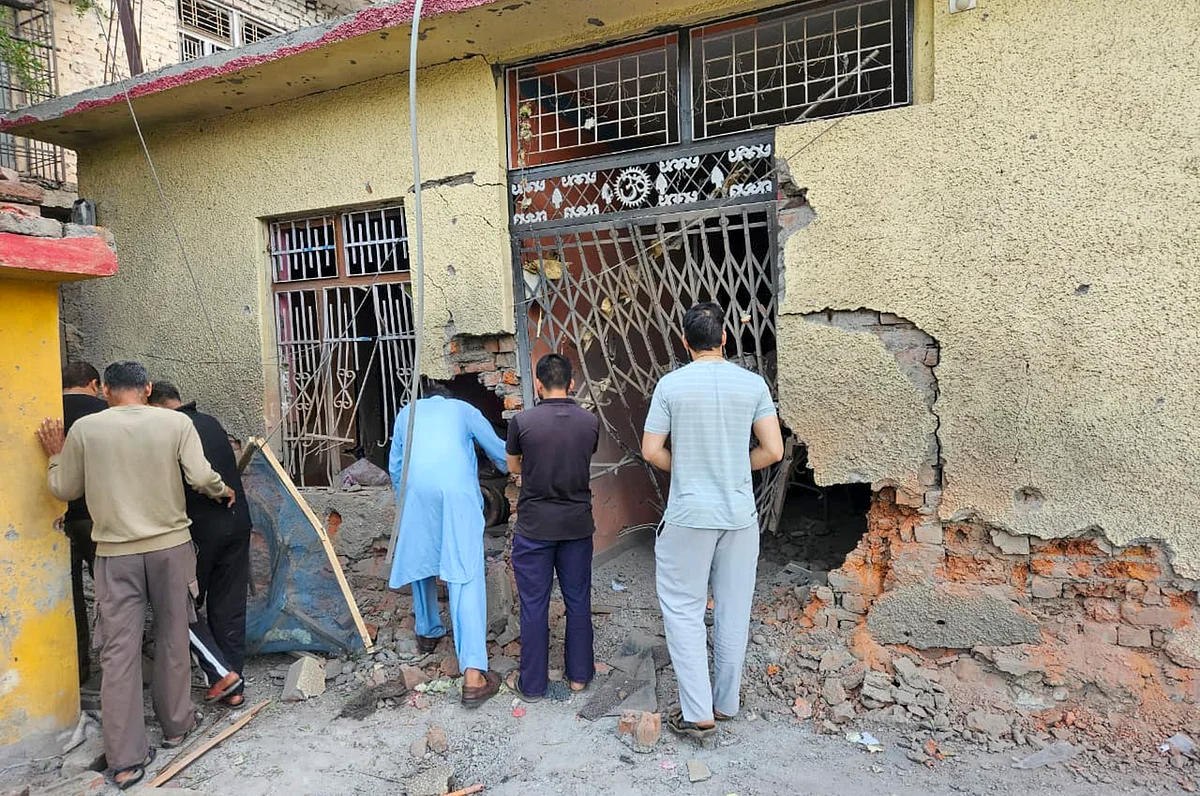 Shelling damage from Pakistani fire near the LoC