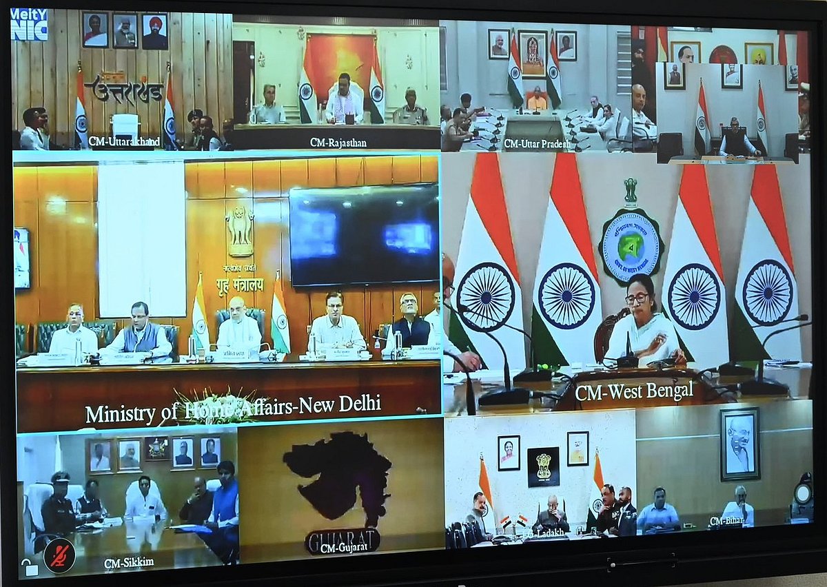 Chief ministers of border states with Pakistan and Nepal in a teleconference with home minister Amit Shah