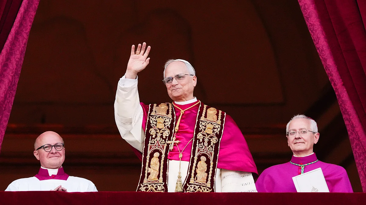 Cardinal Robert Prevost on the central loggia of St. Peter's Basilica as Pope Leo XIV (photo: AP/PTI)