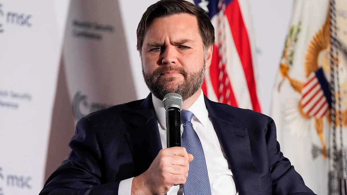 J.D. Vance speaks at Munich leaders' meeting on 7 May (photo: AP/PTI)