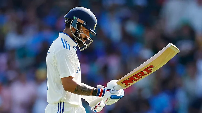 A disappointed Virat Kohli after losing his wicket in Sydney in January