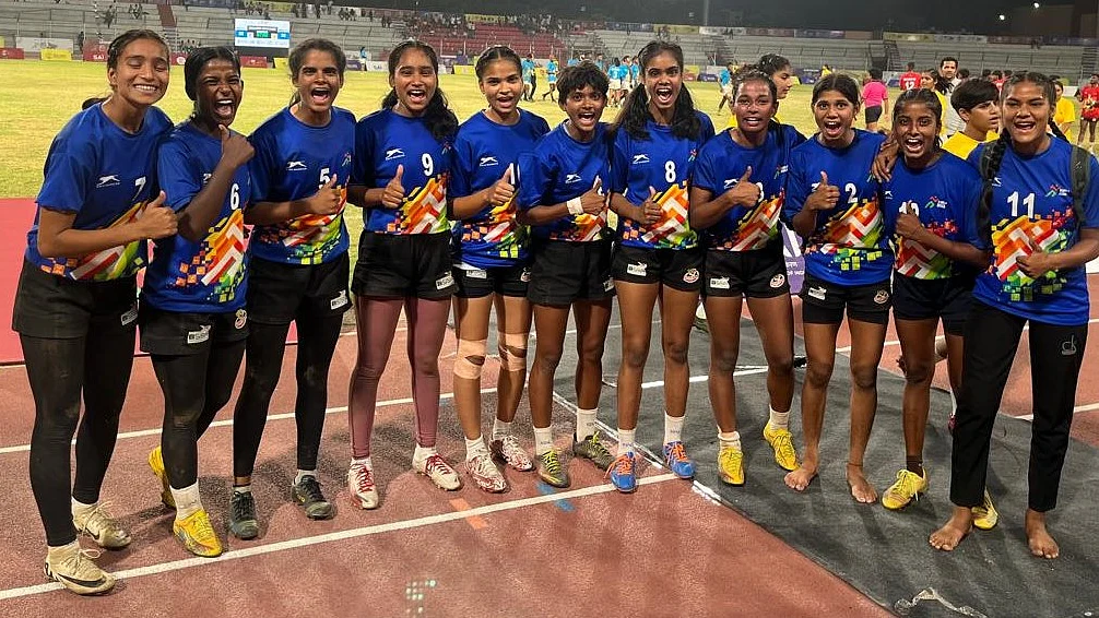 Jubilant Bihar girls after winning the Khelo India rugby gold