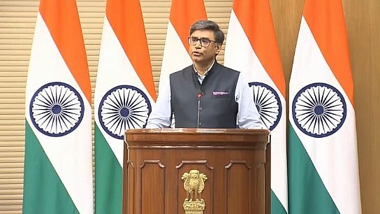 India foreign secretary Vikram Misri briefs the media on Saturday, 10 May 2025