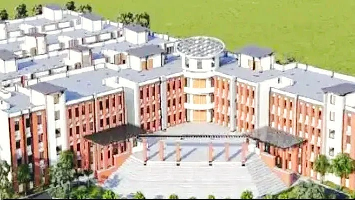 A model of the new Sainik School to be named after Monu Patel