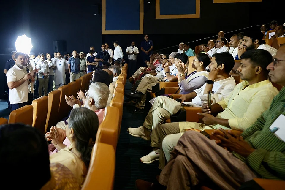 Rahul Gandhi watches ‘Phule’ in Patna with Dalit, OBC citizens and activists