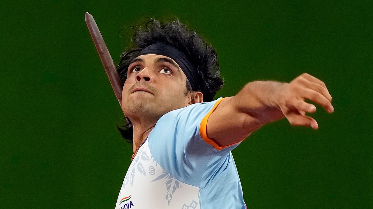 Neeraj Chopra in action (photo: PTI)
