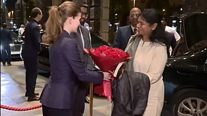 DMK MP Kanimozhi arrives in Moscow (photo: IANS)
